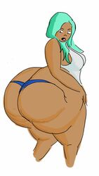 1girls ass ass_cleavage ass_expansion ass_growth big_ass big_breasts big_butt big_hips big_legs big_thighs blue_eyes blue_hair blue_panties blue_thong blue_underwear bottom_heavy brown_skin bubble_ass bubble_butt butt_crack butt_expansion butt_growth butt_inflation cropped_legs cyan_hair dark_blue_eyes dark_skin dress fat fat_ass fat_butt fat_legs fat_thighs female female_only g_string huge_ass long_ass looking_at_ass looking_at_butt looking_back lowleg_panties panties pantless rear_view republicasocialista short_dress solo tanned_skin thick_ass thick_hips thick_legs thick_thighs thigh_expansion thighhighs thong thong_straps tight_clothing underwear wardrobe_malfunction white_background wide_hips wide_thighs