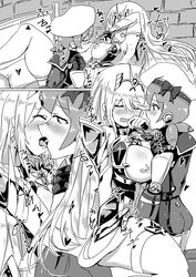 2girls artist_request bedroom big_breasts black_and_white breast_sucking comic comic_page female_only flustered french_kiss mythra_(xenoblade) partially_clothed poppi_(xenoblade) poppi_alpha_(xenoblade) robot_girl size_difference source_request tongue xenoblade_(series) xenoblade_chronicles_2 yuri