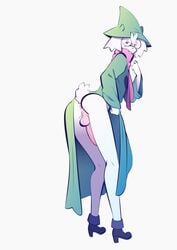 1boy 2d anthro anthro_male anthro_only anus balls bedroom_eyes big_penis blush_stickers bottomless caprine deltarune eyeshadow femboy furry furry_male furry_only glasses goat going_commando half-closed_eyes high_heels horns humanoid humanoid_male humanoid_only large_penis looking_back male male_only mammal mammal_humanoid partially_clothed penis perineum presenting ralsei robe scarf scut_tail seductive smile solo testicles uncensored undertale_(series) white_background white_fur witch_hat xu53r