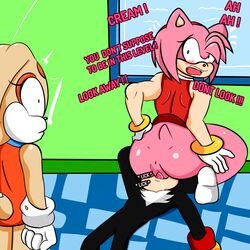 1boy 2021 2girls alternate_version_available amy_rose ass blushing bunny butt cream_the_rabbit dialogue facesitting female hd hedgehog high_resolution licking_pussy looking_back male mouth_open open_mouth pussy pussy_licking rabbit sex shadow_the_hedgehog sitting_on_face sonic_(series) sonic_the_hedgehog_(series) soulyagami64 surprised teeth tongue tongue_out