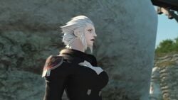 1boy 1girls 3d animated assertive_female big_ass big_breasts bigger_female cat_ears creampie dominant_female femdom final_fantasy final_fantasy_xiv head_pat jocat large_ass larger_female merlwyb_bloefhiswyn miqo'te mp4 muscular_female petting reverse_rape roegadyn smaller_male snu-snu sound submissive_female video