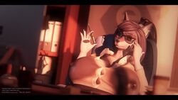 1girls 3d 5_fingers animal_ear_fluff animated anthro areolae big_breasts blender breasts female female_only furry furry_only glasses grey_body hilwu huge_breasts iii_oridas_iii loop mp4 nipples no_humans no_sound office sitting sitting_on_chair snout video