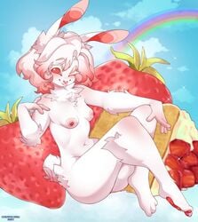 1girls anthro areolae ass breasts cherrikissu female female_only furry ima_(imabunbun) looking_at_viewer nipples original solo