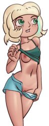 1girls blonde_hair breasts disney female female_only freckles green_eyes jackie_lynn_thomas looking_aside nipples png pussy solo spacechoochoo star_vs_the_forces_of_evil straight_hair