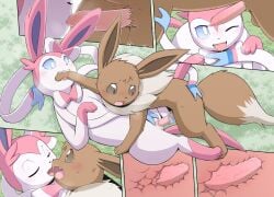 bite biting_another biting_paw blush brown_body brown_fur closed_eyes duo eevee eeveelution erection fangs female female_penetrated female_rape feral forced fur generation_1_pokemon generation_6_pokemon genitals grass hi_res looking_back male male/female male_penetrating male_penetrating_female multicolored_body multicolored_fur multicolored_tail nintendo one_eye_closed open_mouth open_smile penetration penile penile_penetration penis pink_body pink_fur plant pokemon pokemon_(species) pussy quadruped rape rear_view sex smile sylveon tail tan_body tan_fur teeth vaginal_penetration vaginal_penetration white_body yamatokuroko965