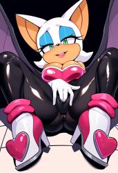 ai_generated anus cameltoe fingering_through_clothes masturbating masturbation rouge_the_bat sonic_(series)