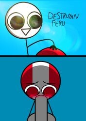 1boy 1futa countryhumans femdom penis penis_in_mouth peru_(countryhumans) spanish_dialogue stickman sucking_penis testicles xiaro youtube youtube_hispanic