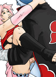 1boy 1girls breasts female green_eyes hoshigaki_kisame human male naruto nipples penis pink_hair pussy sakura_haruno sex straight tagme uncensored vaginal_penetration whisperelmwood