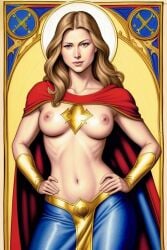 ai_generated female kara_zor-el medieval nudity stained_glass supergirl supergirl_(cw)