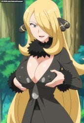 ai_generated aindroidparanoid ass big_ass big_breasts big_butt blonde_hair busty curvy cute cynthia_(pokemon) fat_ass female female_only grabbing_own_breast hips huge_ass huge_breasts large_ass large_breasts legs narrow_waist pokemon pokemon_(species) pokemon_trainer slim_waist squeezing squeezing_breast stable_diffusion thick_ass thick_thighs voluptuous waist wide_hips