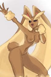 breasts color cute female lopunny lopunny_pokemon pokemon sexy sketch