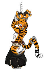 anthro ass beaten bound clothing dktorzi female female_only kung_fu_panda master_tigress solo tagme tiger violence wounded