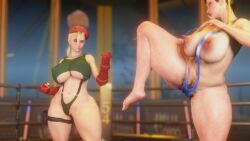 3d cammy_white chun-li hairy_pussy hard_nipples leotard tagme thick_thighs virt-a-mate virtamate