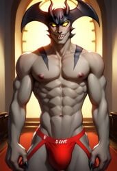 1boy 1male 1man abs ai_generated bara bara_tiddies bara_tits biceps big_biceps big_bulge big_muscles big_pecs blush collarbone demon devilman devilman_crybaby gay gay_male jockstrap jockstrap_only large_muscles large_pecs large_pectorals looking_at_viewer male male_chest male_focus male_nipples male_only man man_boobs man_breasts man_tits manly masculine masculine_male muscle muscles muscular muscular_male nipples pecs pectorals sharp_teeth smile solo solo_focus solo_male toned_body toned_male twall97 yellow_eyes