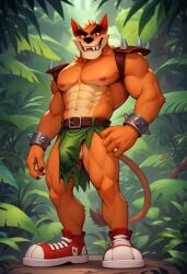 ai_generated crash_bandicoot gay haxivus100 muscular_anthro muscular_male tiny_tiger