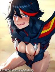 ai_generated curvy large_breasts matoi_ryuuko ryogangg sitting thick_thighs