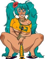 brazil brazilian brazilian_female brazilian_miku hatsune_miku seanmalikdesigns smmyart squatting tagme vocaloid