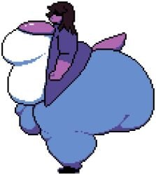 anthro bbw big_ass big_breasts breasts bubble_butt chip_at_night cleavage deltarune furry futanari giant_ass hair_over_eyes huge_ass huge_breasts overweight penis purple_skin side_view susie_(deltarune) tagme thick_thighs wide_hips