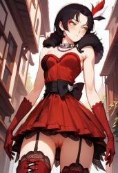 ai_generated black_hair dress miltia_malachite miltiades_malachite rwby tagme