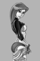 disney female female_only hagfish human kim_possible kimberly_ann_possible monochrome nipples panties solo straight_hair tagme