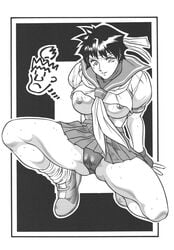 1996 1girls female ootake_pashio sakura_kasugano straight_hair street_fighter tagme