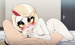ai_generated blowjob charlie_morningstar_(hazbin_hotel) hazbin_hotel pov