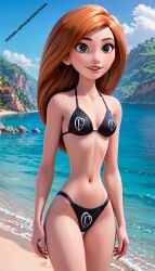 1girls 3d 3d_art ai_art ai_generated beach bikini bikini_bottom bikini_top black_bikini black_bikini_bottom black_bikini_top black_eyes brunette_female corinthians curvaceous disney disney_channel exposed_midriff exposed_shoulders exposed_torso female female_only hentai hourglass_figure kim_possible kimberly_ann_possible light-skinned_female light_skin midriff nature orange_hair orange_hair_female partially_clothed partially_clothed_female patreon patreon_link patreon_url sea_background semi-naked semi-nude semi_nude shoulders skinny solo standing standing_position sunny_beach thin_body thin_waist