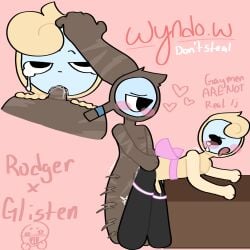 2boys anal blowjob cum cum_in_ass cum_in_mouth cum_inside dandy's_world femboy gay_anal gay_blowjob gay_sex glisten_(dandy's_world) humanoid male male/male non-human older_male rodger_(dandy's_world) sex twink wyndow