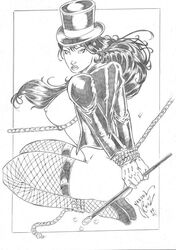 black_and_white dc jardel_cruz monochrome smooth_skin tagme zatanna