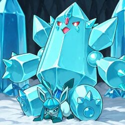 ai_generated furry glaceon mating pokemon regice