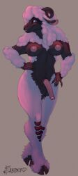 anthro big_breasts big_penis bovid breasts caprine claws demon ewe finger_claws flabberd fluffy fur genitals herm hooves horn inner_ear_fluff intersex long_ears mammal nipples penis sheep sheep_futa solo tuft wool_(fur)