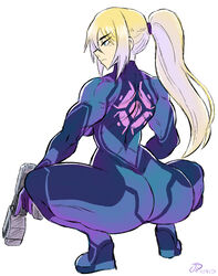 1girls 2021 ass back back_view blonde_hair broly_culo dat_ass dated female gun light-skinned_female meme metroid muscular muscular_female nintendo samus_aran seductive solo squatting tagme thick thick_ass videajames weapon zero_suit zero_suit_samus