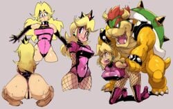 1girls alternate_breast_size bowser c-smut-run csmutrun elbow_gloves gloves mario_(series) princess_peach rape tagme