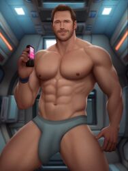 1boy actor big_bulge bulge caucasian caucasian_male celebrity chris_pratt drawnpr0n guardians_of_the_galaxy huge_bulge in_character male male_only marvel marvel_cinematic_universe muscles muscular muscular_male peter_quill smooth_skin solo solo_male starlord