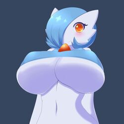 1:1 1girls abstract_background animated anthro anthro_only anthrofied belly belly_button big_breasts blue_hair bouncing_breasts breast_expansion breasts edit eyelashes female female_only frame_by_frame gardevoir grey_background huge_breasts humanoid jcdr jiggle large_breasts looking_at_another lucy_(jcdr) mp4 navel nintendo nipple_bulge no_sound original_character pokémon_(species) pokemon pokemon_(species) pokemon_rse pokemorph simple_background smiling smooth_animation solo solo_female thin_waist top_heavy underboob video white_skin