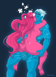 1boy 1girls anus ass balls big_breasts big_penis blue_body blue_skin blueumbra butterfly canon_couple closed_eyes cowgirl_position cuddling duo european_mythology fanart feet female greek_mythology grey_hair group hades hades_(lore_olympus) hair hair_in_wind hand_on_ass hugging kissing lore_olympus male muscles mythology persephone persephone_(lore_olympus) pink_body pink_hair pink_skin public_domain signature simple_background standing_sex watermark webtoon