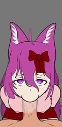 1boy 1girls :>= animated automanyaco blowjob bondage cat_ears catgirl christmas dalakawaiineko deepthroat fellatio large_penis looking_at_viewer male no_sound oral penis pink_hair purple_eyes throat_fuck video virtual_youtuber