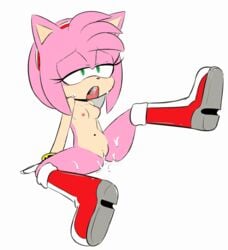 amy_rose anthro boots breasts female hearlesssoul naked_boots naked_footwear naked_with_shoes_on nude pink_fur pink_hair solo sonic_(series)