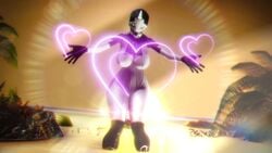 3d 3d_(artwork) ada-1 beach big_breasts bungie destiny_(game) destiny_(video_game) destiny_2 exo gloves glowing heart hug looking_at_viewer robot robot_girl robot_humanoid sonicfreak sunset thick_thighs thighs