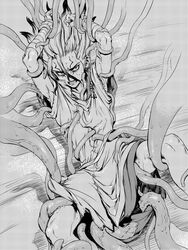 1boy armpits black_and_white dr.stone imminent_rape imminent_sex ishigami_senku male male_only monochrome pov restrained solo solo_focus solo_male sweat sweating teeth_clenched tentacle tentacle_grab tentacle_on_male tentacles_around_arms tentacles_around_legs tentacles_around_wrists tentacles_on_male tentacles_under_clothes veiny_tentacles wet_tentacles