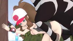 1boy 1girls 3d animated baseball_cap bestiality breeding_mount brown_hair devilscry femsub feral feral_penetrating from_behind_position game_freak happy_sex hetero high_resolution highres hilda_(pokemon) horse horsecock human interspecies long_hair longer_than_30_seconds male_pokemon male_pokemon/female_human mp4 nintendo no_sound open_mouth outdoor_sex outside pokemon pokemon_(species) pokemon_bw pokephilia sex taken_from_behind video zebstrika zoophilia