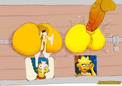 2girls anal anal_sex creampie cum_in_ass dick dubious_consent edit female gape gaping_anus hole_in_wall imminent_anal kogeikun lisa_simpson male marge_simpson picture questionable_consent stuck stuck_in_wall sunnysundown the_simpsons through_wall tight_fit unknown_male yellow_body