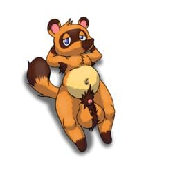 1:1 2020 alpha_channel animal_crossing anthro armpit_hair balls belly big_balls blue_eyes body_hair brown_body brown_fur canid canine fur genitals lopearedquentin lying male male_only mammal navel nintendo nude penis raccoon_dog simple_background slightly_chubby solo tanuki tom_nook transparent_background video_games