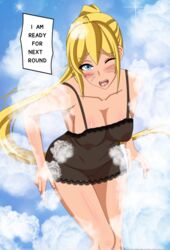 1girls ahe_gao arched_back areolae artemisumi bare_arms bare_legs bare_shoulders bent_over big_breasts black_lingerie blonde_hair blue_eyes blush boruko boruto:_naruto_next_generations breasts clothing dialogue drool drooling english_text erect_nipples gender_transformation genderswap_(mtf) happy_female horny_female large_areolae large_breasts legs light-skinned_female light_skin lingerie looking_at_viewer narrowed_eyes naruto naruto_(series) naughty_face nipples no_bra no_panties one_eye_closed open_mouth partially_clothed perky_breasts pink_nipples pinup ponytail pose posing revealing_clothes rule_63 saliva saliva_on_tongue saliva_trail see-through see-through_clothing sexy_no_jutsu shounen_jump solo solo_female solo_focus speech_bubble standing text thighs thin_female tied_hair underwear uzumaki_boruto voluptuous whisker_markings whiskers wide_hips yellow_hair