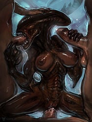 1girls 3boys alien alien/human alien_(franchise) alien_girl black_nipples black_skin breasts caressing_testicles fellatio female female_xenomorph gangbang hand_on_head hetero human interspecies large_balls large_penis large_testicles male male/female medium_breasts neurodyne nipples no_eyes nude open_mouth oral penetration penis pussy pussy_juice scary_sex sex vaginal vaginal_penetration vaginal_sex xenomorph xenophilia