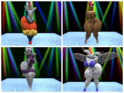 anthro big_breasts breasts cinderace eevee female froslass frosmoth pokémon_(species) pokemon tagme thick_thighs wide_hips zer0264