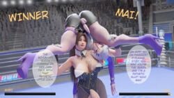 3d ahri asdf9146 blender comic commission cum cum_on_face cum_on_self ejaculation english_text exhibitionism forced forced_orgasm forced_presentation futanari high_heels k/da_ahri k/da_series king_of_fighters kinniku_buster large_ass large_penis league_of_legends legs_spread mai_shiranui riot_games speech_bubble upside-down wrestling