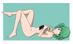 1girls alzar female genos green_hair naked nude one-punch_man solo tagme tatsumaki