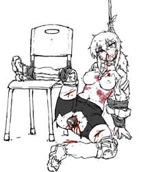 asphyxiation beaten bleeding_from_pussy blood can can_insertion drooling dutchko escape_from_tarkov genital_torture hanged military military_uniform monochrome nipples nosebleed pussy rough_sketch ryona sexy_punishment torture vesna_(dutchko)