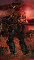 1girls armor creepychimera dat_ass halo_(series) spartan_(halo) weapon